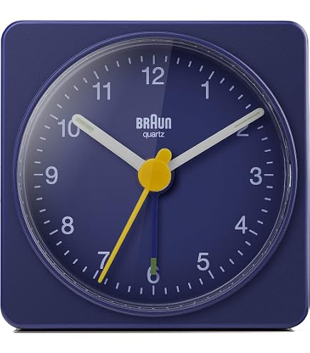 Braun Classic Travel Analogue Alarm Clock, Compact Size, Quiet